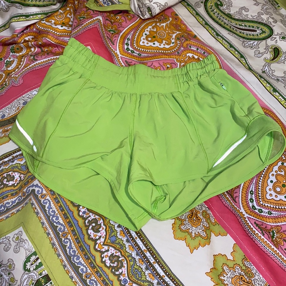 Green lululemon shorts